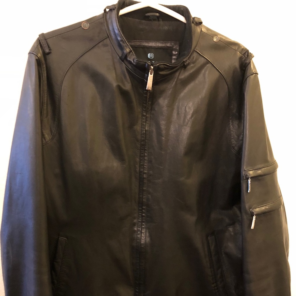 Kenneth Cole Waxy Goat Leather Jacket Sz. Large